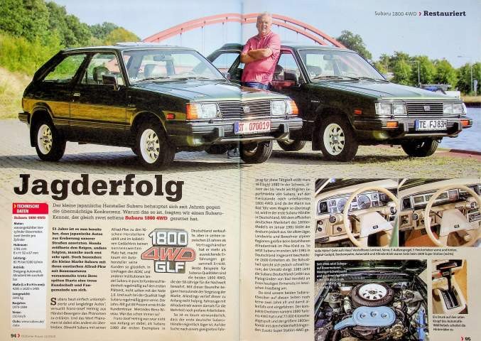Oldtimer Praxis 3210) Subaru 1800 4WD mit 82PS Restaurierung - ein interessanter