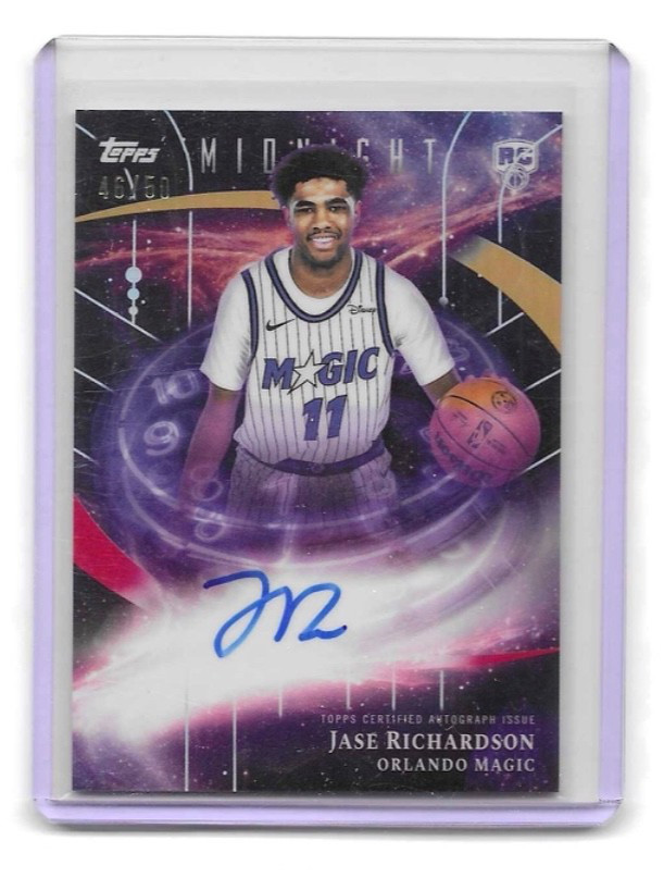 2025-26 Topps Midnight Stroke of Midnight RC Jase Richardson Summer Solstice /50
