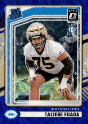 2024 Donruss Optic Rated Rookies Blue Scope Taliese Fuaga RC New Orleans Saints