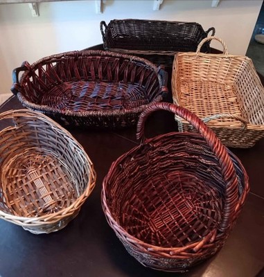 Baskets $8 each 3-rectangular (19L, 18L, 16L), 1-round w/handle