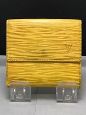 LOUIS VUITTON Three-Fold Wallet W Hook Epi Leather Yellow 3266