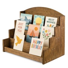 4-Tier Wooden Card Holder  Greeting Card Display Stand for Postcards Retail