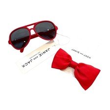 Janie and Jack Sunglasses  hair bow clippie bundle 0 to 2 years Red NWT