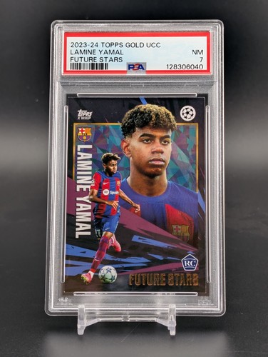 Lamine Yamal 2023-24 Topps Gold X Whip Future Stars Cracked Ice Rookie - PSA 7