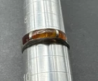 Vintage Amber Sterling Silver 925 Band Size 9
