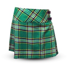Ladies Girls Irish Heritage Tartan Billie Kilt Skirt Leather Straps Drop 16"