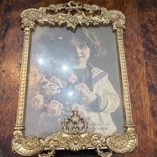 Vintage Ornate Floral Gold Metal Photo Frame ...