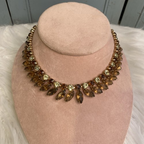 Vintage Bernstein & Citrin Kristall Strass Statement Halskette 16" - Bild 1 von 5