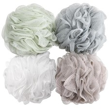 Pack of 4 Luxurious Bath Sponges - Gentle Exfoliating Loofahs in Assorted Colors