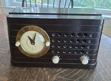 Vintage MCM Telechron Musalarm Model 8H59 AM Tabletop Clock Tube Radio Working!