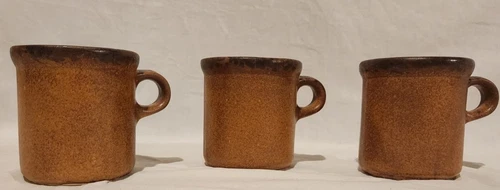 Vtg McCoy Canyon Mesa Rim 1412 Stoneware Rustic Coffee Tea Mugs Cups Set Of 3 