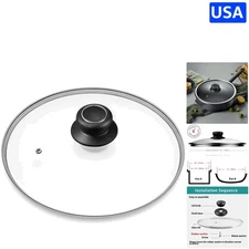 Crystal Clear 8 Inch Glass Lid for Efficient Cooking - Fits Skillets & Ovens