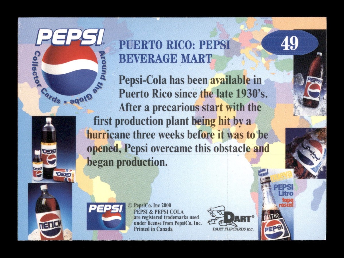 49 Puerto Rico Pepsi Beverage Mart 2000 Dart Flipcards 2011