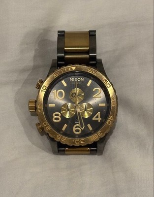 Nixon 51 30 CHRONO Gold Black Big Face 51mm Chronograph Watch