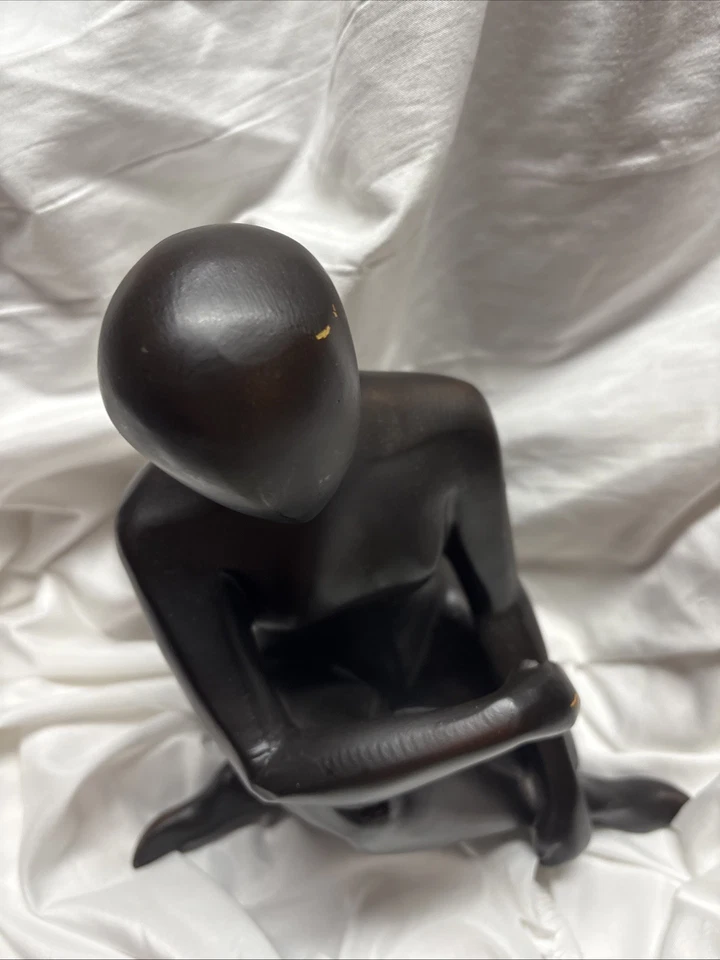 现代抽象雕像冥想沉思雕像姿势黑色雕塑 10 — 第 4/4 张图片