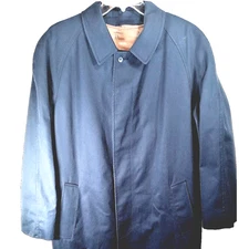 Men's Overcoat Leeford of England All Wool  Sz X-Large Trench Coat Lined Blue