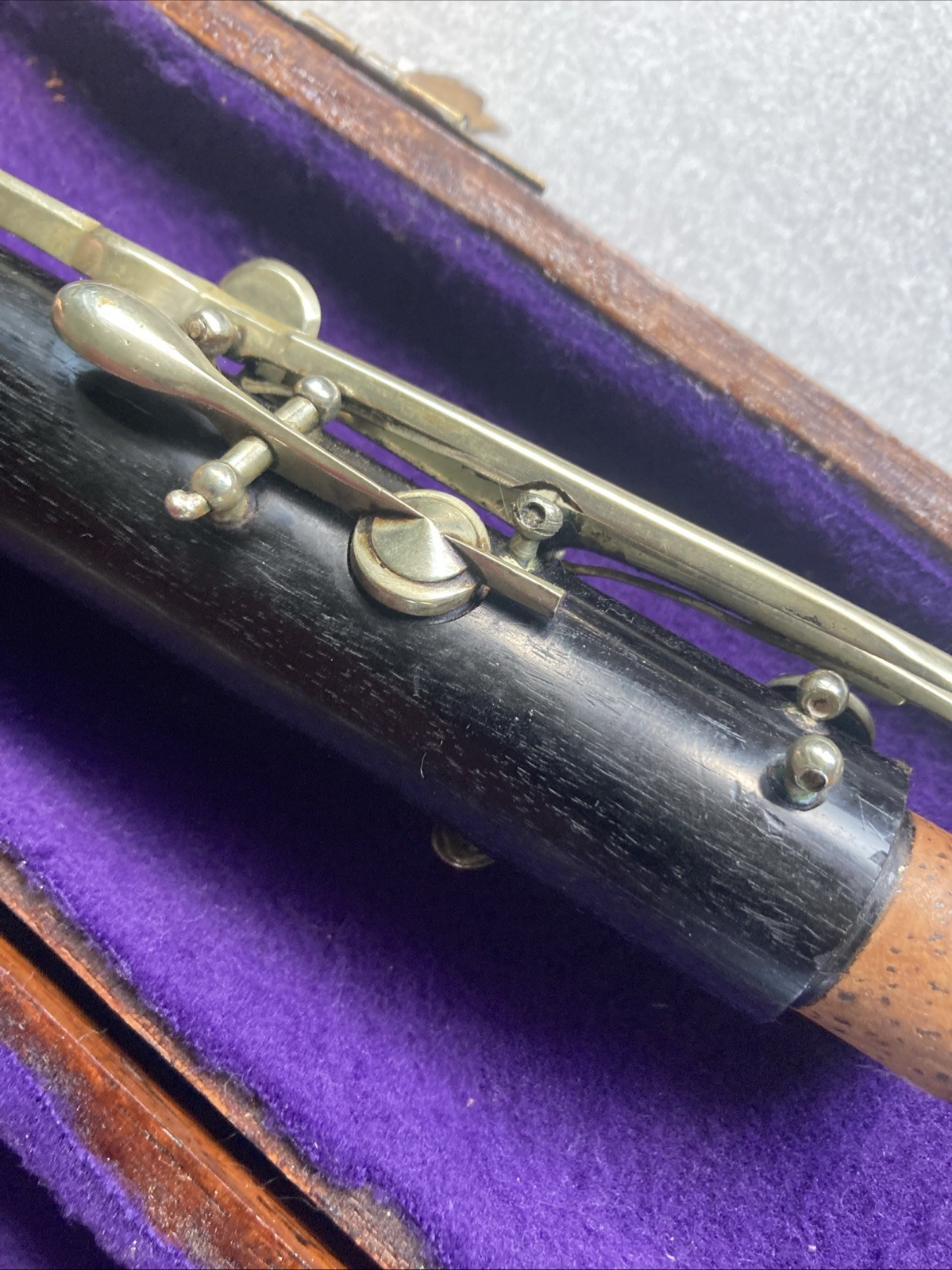 19th Century Grenadilla Flute , 10 key, 432-445Hz.  missing lower B Foot touch