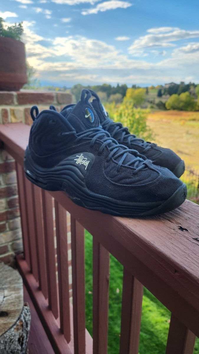 Nike Stussy x Air Penny 2 Black Sneakers Size 11 DQ5674 2022