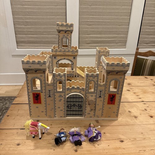 Melissa & Doug Folding Medieval Castle Drawbridge And Trap Door Wooden Excellent