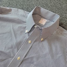 Brooks Brothers 346 Men's Shirt 16.5 2/3 Blue Striped Non-Iron Regular Fit OCBD