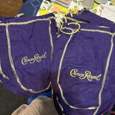 Lot of 50 CROWN ROYAL PURPLE BAG 9'' WITH DRAW STRING -