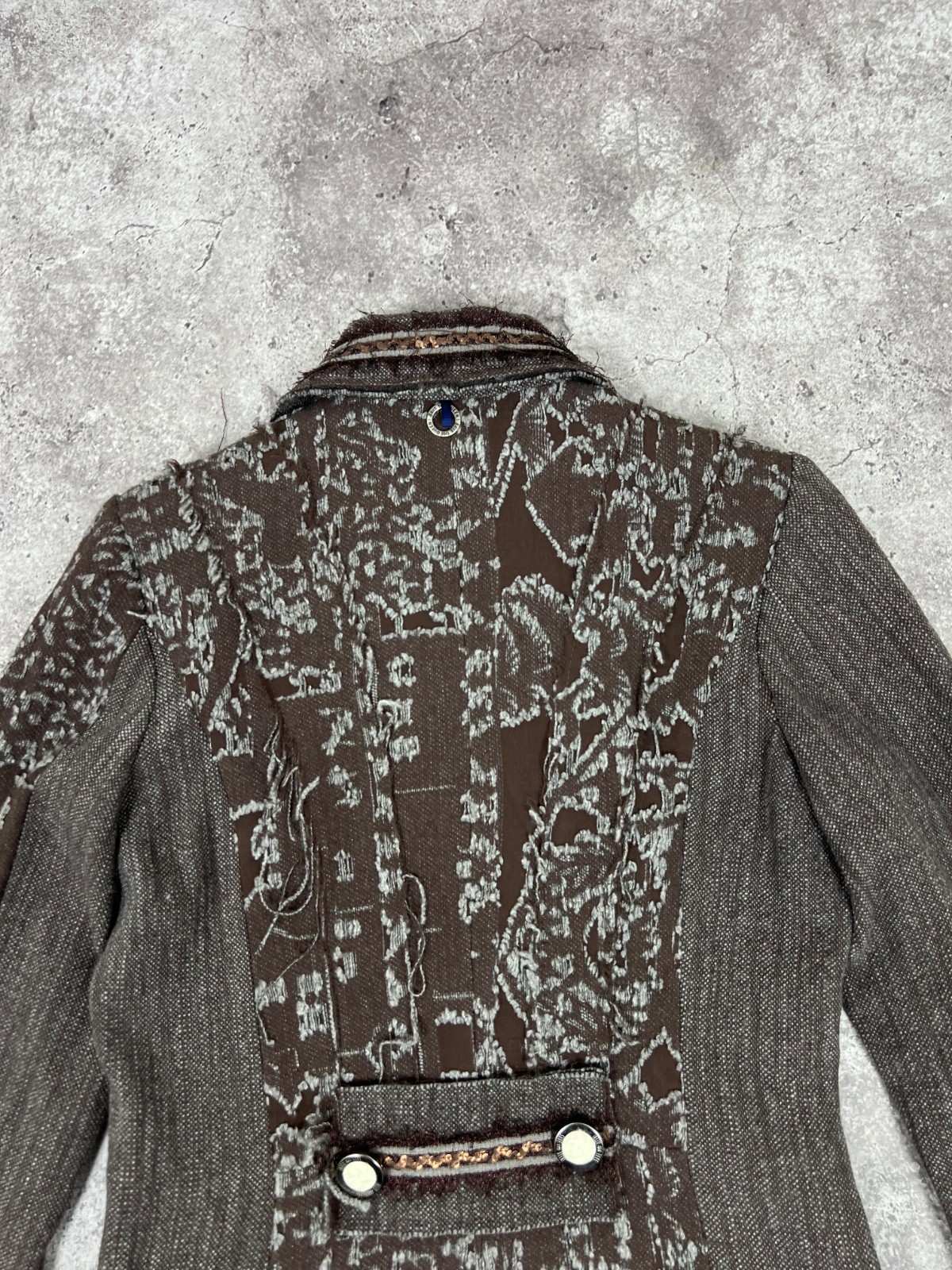 Save The Queen Patchwork Wool Coat Assymetric Bro… - image 16