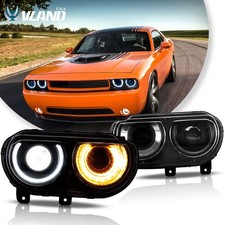 Projector Headlights For Dodge Challenger 2008-2014 Lamps Wsequential Turn Pair