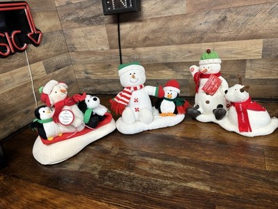 3 PC LOT HALLMARK JINGLE PALS Animated SINGS LIGHTS UP SNOWMAN SNOWMEN