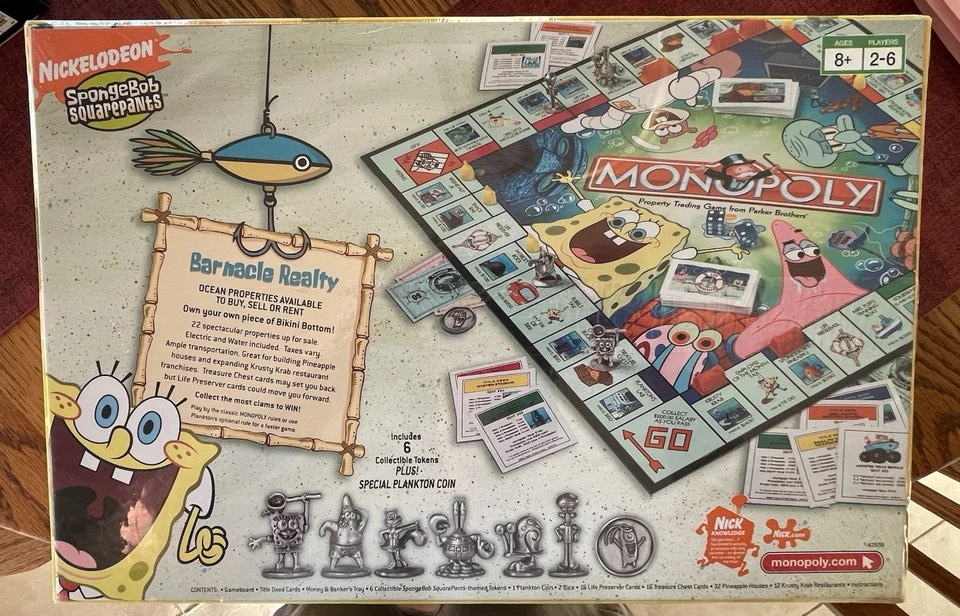 Hasbro Nickelodeon Spongebob Squarepants Monopoly Collectors Edition 2005 - Image 3 of 3
