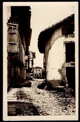 Old RPPC photo postcard CALLE DE JUAN INFANTE SANTILLANA DEL MAR CANTABRIA SPAIN