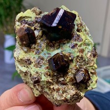 253G Natural Garnet cube with rock Gorgeous rough raw Crystal Mineral Specimen