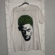 VLONE Dennis Rodman Shirt Adult Size Medium White Short Sleeve Graphic Tee Mens