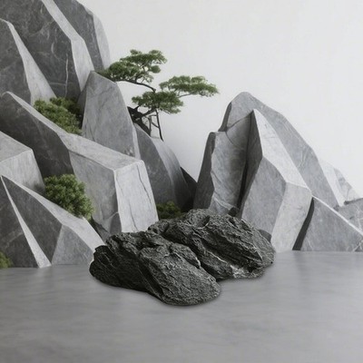 Deko Schaumstoff Stein Park Hof Figur Rasen künstliche Landschaft Felsen