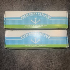 Round Had Paper Fasteners, Two Pack 1000 Number 1/2 Inch Brass Plated