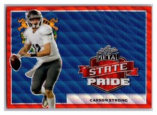 2022 Leaf Metal Draft Carson Strong #SP-CS1 State Pride Red Wave Refractor (RC)
