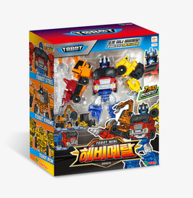 TOBOT MINI Transformer Robot Action Figure Toy 3-Box Set (Heavy Metal, Pop, C)