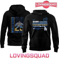 Dodgers 2025 Back To Back World Series Champions Baseball 2 Sided Hoodie