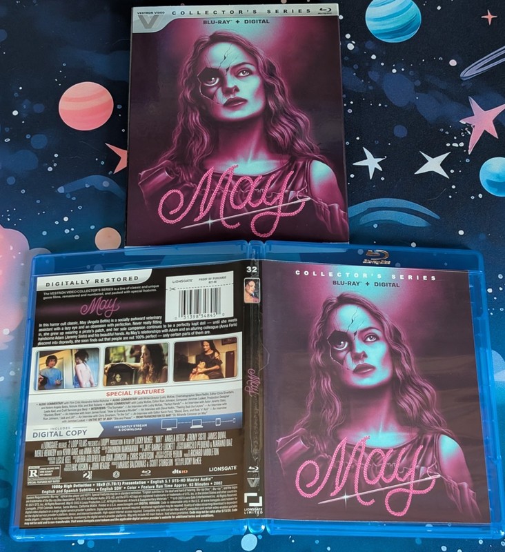 May (Blu-ray, 2002, Vestron Video) Angela Bettis, Cult Horror, w/Slipcover!