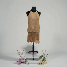 Gold Beaded Fringe Dress Elegant 1920s Style