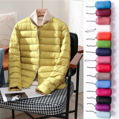 Ultraleichte faltbare Daunenjacke aus weißer Daune für Damen, dünne Jacken,...