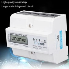 3 Phase 4 Wire Electronic Energy Meter 35mm DIN Rail Mount Digital Electric KIT