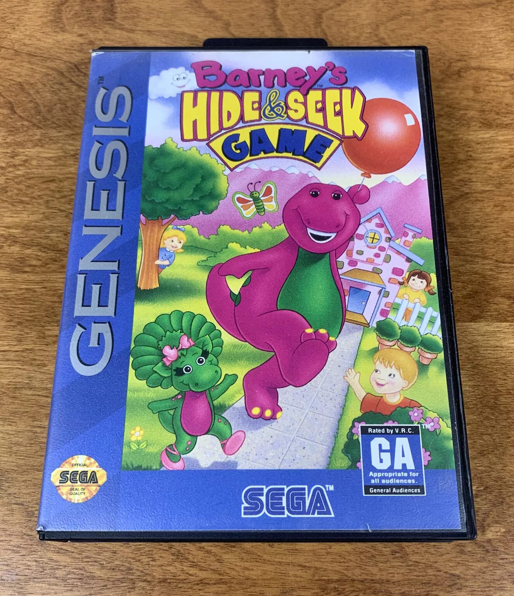 BARNEY HIDE AND SEEK Game Sega Genesis Complete With Box TESTED 10086015348