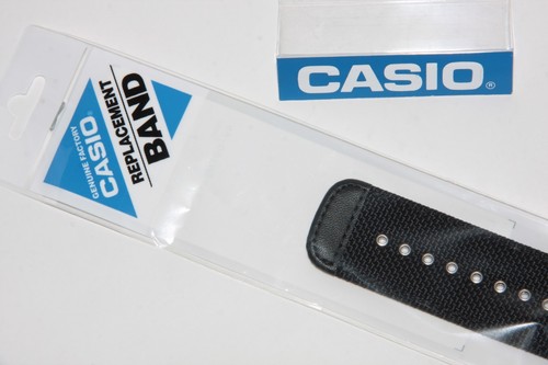 Casio Original AW-591MS-1A Watch Band Resin Nylon Black & Orange 2 Pins Included - Picture 10 of 10