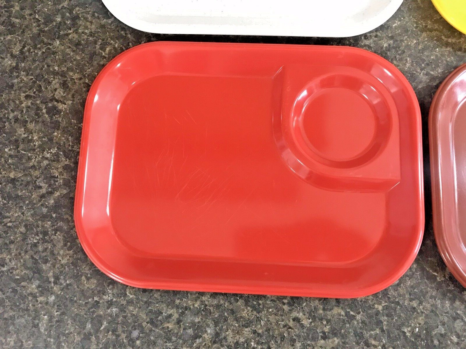 4 Vintage Rubbermaid 3850 Melamine Lunch TV Camping Trays 11 1/2" x 8 1/2" eBay