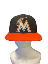 Florida/Miami Marlins New Era 9Fifty MLB Baseball Strapback Cap Hat Black/Orange