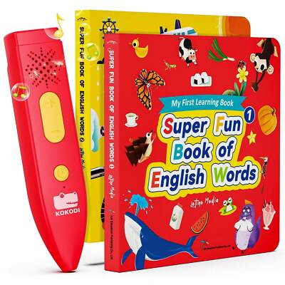 Interactive Reading Pen Set w/2 Books - Early Learning Toy for Ages 2-5