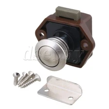 Brown 3.5CM RV Cupboard Cabinet Door Push Button Keyless Lock Latch