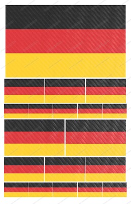 19Pcs Pack Lot German Germany Flags Carbon Vinyl Racing Assorted Sticker Decals