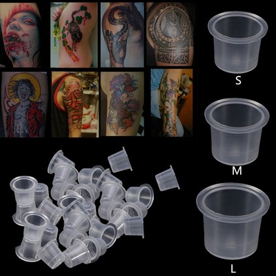 1000 Stück Tattoo Tinten-Ringe / Farbkappen – Wiederverwendbar, Wasserdicht, 3 Größen