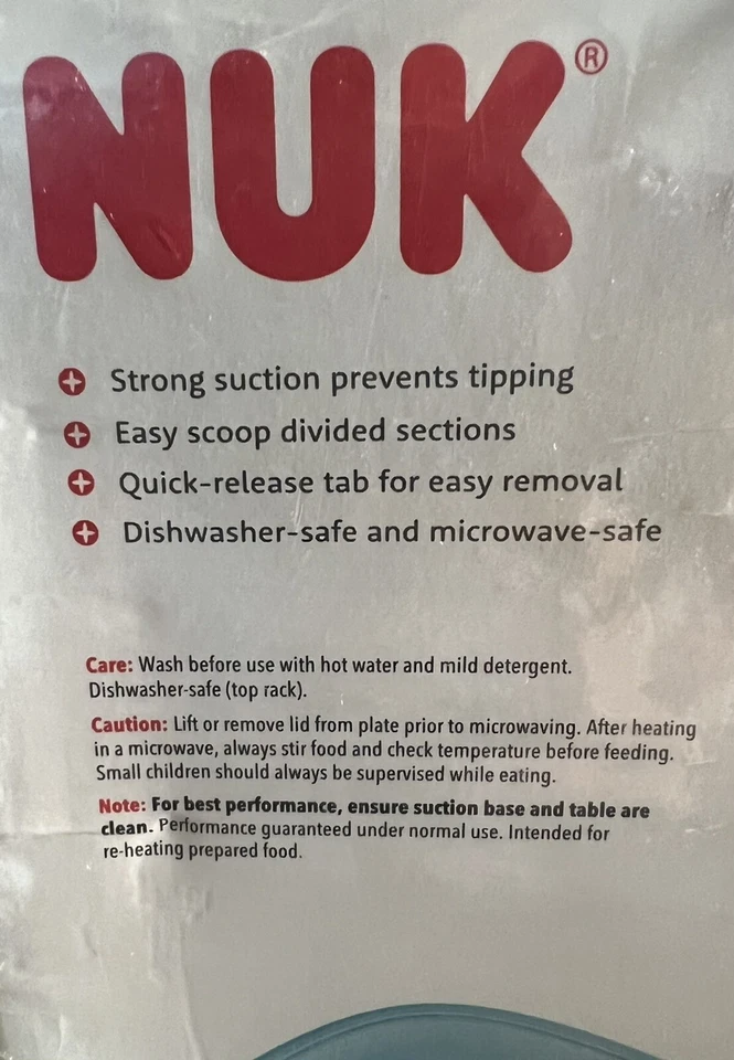 Paquete de 2 placas de succión y tapa NUK 6+ meses verde y azul Foto 3 de 3